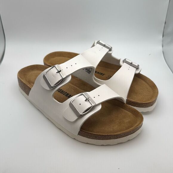 CUSHIONAIRE Lane Cork Footbed Sandals for Women SIZE 8 WHITE NEW - Picture 1 of 6